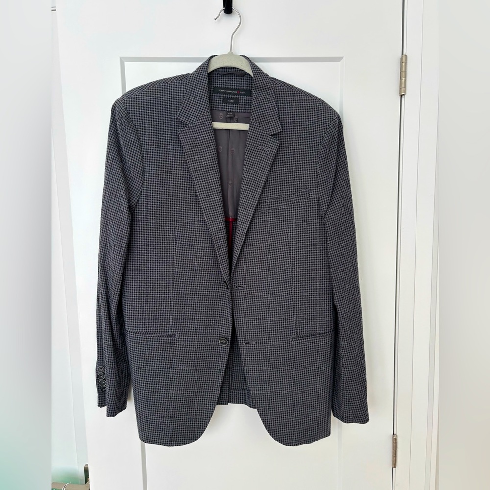 John Varvatos Gray gingham jacket